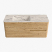Mondiaz CIRO-DLUX Badkamermeubelset - 120x45x50cm - Solid surface wastafel Nata - 1 wasbak Links - zonder kraangaten - 2 lades - Oak SW1531471