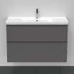 Duravit D-Neo ensemble meuble de salle de bains avec meuble sous-lavabo avec 2 tiroirs avec softclose 100x20x48cm avec lavabo graphite mat SW642051