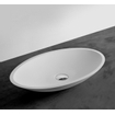 Ideavit Solidjazz Lavabo à poser 60x35x9cm ovale sans trou pour robinetterie 1 vasque Solid surface blanc SW85899