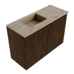 Mondiaz JOYA-DLUX Meuble de salle de bains 60cm - couleur Walnut - Vasque FAYE position Gauche Sans trou de robinet couleur Arena SW1424329