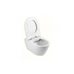QeramiQ Salina rimless toiletset met Geberit inbouwreservoir diepspoel wandcloset wit softclose en quickrelease zitting bedieningspaneel met ronde knoppen mat zwart SW791658