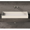 Ideavit Solidjoy Lavabo à poser 100x37.5x11cm rectangulaire sans trou pour robinetterie 1 vasque Solid surface blanc SW85914