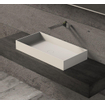 Ideavit Solidjoy Lavabo à poser 75x37.5x11cm rectangulaire sans trou pour robinetterie 1 vasque Solid surface blanc SW85913