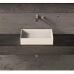 Ideavit Solidjoy Lavabo à poser 50x35x11cm rectangulaire sans trou pour robinetterie 1 vasque Solid surface blanc SW85912