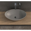 Ideavit Solidthin lavabo à poser 60x40x14.5cm ovale 0 trous de robinet 1 cuve Solid surface gris clair SW85908