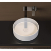 Ideavit Solidthin Lavabo à poser 40x40x12.5cm rond sans trou pour robinetterie 1 vasque Solid surface blanc SW85906