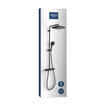 GROHE Vitalio Comfort 250 Quickfix Regendoucheset - 25cm - hoofddouche - vierkante handdouche - 2 straalsoorten - met douchethermostaat - mat zwart SW1126675