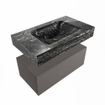 Mondiaz ALAN-DLUX Ensemble de meuble - 80cm - meuble Dark grey mat - 1 tiroir - Lavabo Cloud Lava suspendu - vasque Centre - 0 trous de robinet SW808338