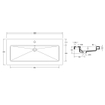 Wiesbaden Kera lavabo simple avec 1 trou de robinet 100x46x5 cm céramique brillant blanc SW102836
