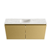 MONDIAZ TURE-DLUX Meuble WC 100 cm Oro. EDEN vasque Ostra position centrale. Avec 1 trou de robinet. SW1104954