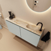 MONDIAZ TURE-DLUX Meuble toilette - 100cm - Greey - EDEN - vasque Frappe - position droite - 1 trou de robinet SW1102810