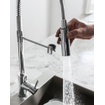 Crosswater Cook mitigeur de cuisine monotrou avec bec à ressort flexible avec douchette à main avec commande chrome SW104492