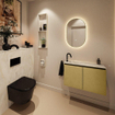 MONDIAZ TURE-DLUX Meuble toilette - 80cm - Oro - EDEN - vasque Ostra - position gauche - 1 trou de robinet SW1104969