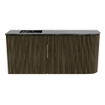 Mondiaz JOYA-DLUX 91.6cm meuble de toilette - arrondi droit couleur Shadow - Vasque FAYE position Gauche 1 trou de robinet couleur Lava. SW1422862