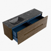 Mondiaz CIRO-DLUX Badkamermeubelset - 150x45x50cm - Solid surface wastafel Lava - 1 wasbak Links - zonder kraangaten - 4 lades - Dusk SW1533055