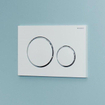 Geberit Sigma20 plaque de commande - chasse à 2 touches - boutons ronds - blanc/brillant/chrome/blanc SW53743