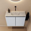 MONDIAZ TURE-DLUX Meuble toilette - 60cm - Clay - EDEN - vasque Opalo - position centrale - sans trou de robinet SW1104268