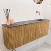 Mondiaz JOYA-DLUX 111.6cm toiletmeubel - ronding links kleur Oak - Wastafel FAYE positie Rechts Zonder kraangat kleur Sombra. SW1424292