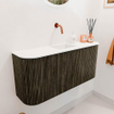 Mondiaz JOYA 93.2cm meuble de toilette - arrondi gauche et droite couleur Shadow - Vasque FAYE position Milieu Sans trou de robinet couleur Talc SW1421464