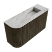 Mondiaz JOYA-DLUX 71.6cm toiletmeubel - ronding links kleur Shadow - Wastafel FAYE positie Rechts 1 kraangat kleur Glace. SW1422792
