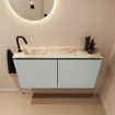 MONDIAZ TURE-DLUX Meuble de toilettes 100 cm Greey. Lavabo EDEN Frappe position gauche. Avec 1 trou de robinet. SW1102769