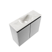 MONDIAZ TURE-DLUX Meuble toilette - 60cm - Plata - EDEN - vasque Ostra - position centrale - sans trou de robinet SW1104995