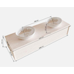 ENSEMBLE DE MEUBLE MONDIAZ LUSH - 150cm - 1 tiroir - lavabo BARCO - 2 vasques - 2 trous de robinet - anthracite SW409697
