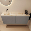 MONDIAZ TURE-DLUX Meuble toilette - 120cm - Smoke - EDEN - vasque Frappe - position gauche - sans trou de robinet SW1103059