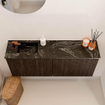 Mondiaz JOYA-DLUX Meuble de salle de bains 100cm - couleur Walnut - Vasque FAYE position Gauche 1 trou de robinet couleur Lava. SW1422484