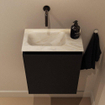 MONDIAZ TURE-DLUX Meuble toilette - 40cm - Urban - EDEN - vasque Ostra - position gauche - sans trou de robinet SW1104697
