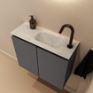 MONDIAZ TURE-DLUX 60cm toiletmeubel Dark Grey. EDEN wastafel Opalo positie rechts. Met 1 kraangat. SW1104253