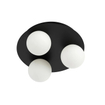 QAZQA Cederic plafonnier de salle de bains - 23x23x10,3 cm - 3 lumières - rond - noir mat SW1187239