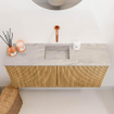 Mondiaz JOYA-DLUX 90cm toiletmeubel - kleur Oak - Wastafel FAYE positie Midden Zonder kraangat kleur Glace. SW1421958