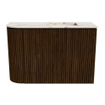Mondiaz JOYA-DLUX Meuble de salle de bains - 61,6cm - arrondi gauche couleur Walnut - Vasque FAYE position Droite Sans trou de robinet couleur Nata SW1426244