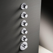 Hotbath Mate High Flow Thermostaatkraan - 5 stopkranen - inclusief inbouwdeel - geborsteld nikkel SW74351