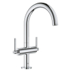 GROHE Atrio Wastafelkraan Opbouw - uitloop 16.6cm - L-size - push open - draaibaar - chroom SW225236