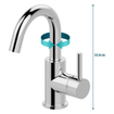 Wiesbaden Caral Mitigeur lavabo avec bec pivotant chrome SW62537