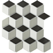 The Mosaic Factory Paris mozaïektegel - 26.6x30.5cm - wandtegel - Overig - Porselein black+white+grey Glans SW108331