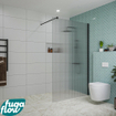 FugaFlow Eccelente Vetro inloopdouche badkamer - 120x200cm - ribbelglas - wandarm - mat zwart SW1124697