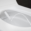 Geberit AquaClean Tuma WC japonais suspendu blanc avec plaque décorative noire et panneau de commande mural noir SW809482