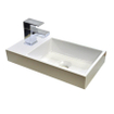 Sanicare q40 ensemble de meubles de toilette 40x22x50,5cm 1 trou de robinet 1 lavabo 1 porte poignée standard avec miroir mdf blanc brillant SW279080