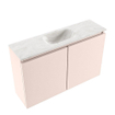 MONDIAZ TURE-DLUX Meuble toilette - 80cm - Rosee - EDEN - vasque Ostra - position centrale - 1 trou de robinet SW1105032