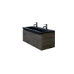 HR badmeubelen Djazz Lavabo - 101x45,5x4cm - 2 trous de robinet - céramique noir mat SW235615