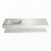 MONDIAZ ALAN - DLUX Badkamermeubelset - 150cm - planchet - Opalo - vrijhangende wastafel - wasbak links - 1 kraangat - Opalo SW809342