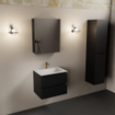 Mondiaz AIVY Ensemble de meuble - 60x45x50cm - 1 trou de robinet - 1 vasque talc Solid surface - Centre - 2 tiroirs - avec armoire de toilette - MDF Urban SW892336