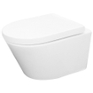 Wiesbaden Vesta Ensemble de WC sans bride composé de réservoir encastré, cuvette avec abattant à descente amortie et plaque de commande verticale blanc SW110953