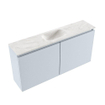 MONDIAZ TURE-DLUX Meuble toilette - 100cm - Clay - EDEN - vasque Ostra - position centrale - 1 trou de robinet SW1104757