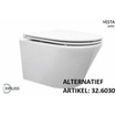 Wiesbaden Vesta junior wandcloset rimless verkort met Flatline toiletzitting softclose en quick release glans wit SW373867