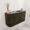 Mondiaz JOYA-DLUX Meuble de salle de bains 71,6cm - arrondi gauche couleur Shadow - Vasque FAYE position Droite 1 trou de robinet couleur Sombra. SW1425223