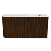 Mondiaz JOYA 81.6cm toiletmeubel - ronding links kleur Walnut - Wastafel FAYE positie Rechts 1 kraangat kleur Talc. SW1421293